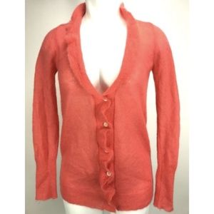 J. Crew Small Cardigan Coral Mohair Wool Blend